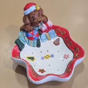 Noble Excellence Hund Welpe Bonboniere Schale Weihnachten 12 Zoll - Bild 1 von 13