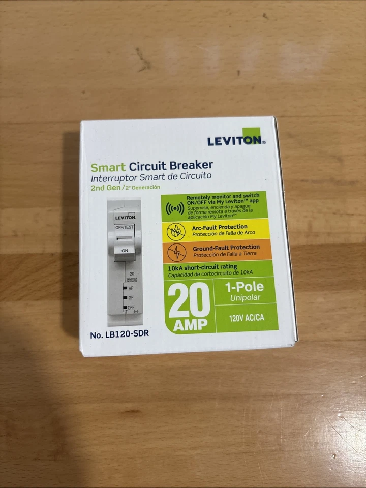 Disyuntor inteligente Leviton 2da generación 1 polo 20 amperios 120 voltios con AFCI/GFCI remoto Foto 1 de 1