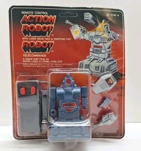 Vtg NEW 1984 Soma Action Robot Battery Operated Remote Controlled  Figure BLUE - Bild 1 von 9