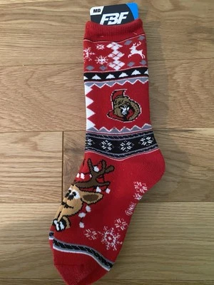 For Bare feet Ottawa Senators Red Reindeer  Sweater Socks NHL Hockey medium - Image 1 of 3