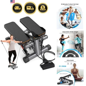 Mini Stepper Exercise Equipment with Resistance Band Full Body Workout Compact - Picture 1 of 10