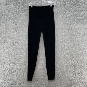 Spanx Leggings Womens Large Black Velvet High Rise Tummy Control Pants Stretch - Picture 1 of 11