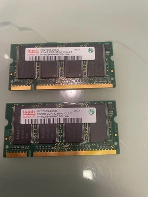 Hynix HYMD564M646CP6-J AA-A 512MB DDR PC2700S-25330 Memory Modul0 2pezzi - Immagine 1 di 4