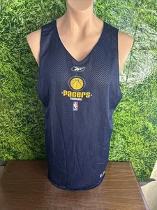 Camiseta deportiva de práctica Reebok XL reversible azul marino/blanco emitida por Indiana Pacers 2001-05 - Imagen 1 de 9