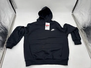 Sudadera con capucha pulóver polar para niños Nike talla grande negra FD3000-010 - Imagen 1 de 3
