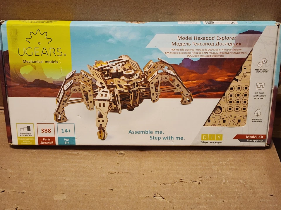 UGears Hexapod Explorer 3D Puzzle Mechanical Wood Construction Kit DIY Model Kit