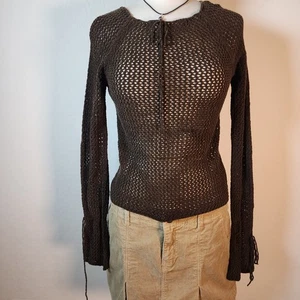 Toller American Sweater Co. braun Strick Bindeband Langarm Oberteil Damen Gr. L - Bild 1 von 6