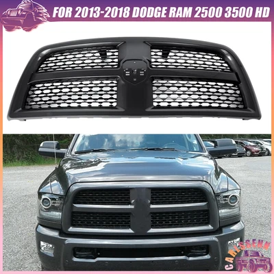 For RAM 2500 3500 HD 2013-2018 Granite Crystal Frame Black Mesh Laramie Grille - Image 1 of 4