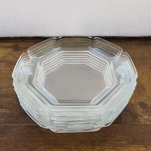 Set Of 6 Vintage Ocean Glass Octagonal Clear 6in Dessert/Appetizer/ Bread Plates - Picture 1 of 7