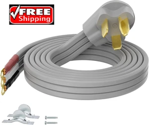 3 Prong Dryer Cord 15 FT, NEMA 10-30P to 3-Wire Appliance Cord, 30-Amp, 15FT - Picture 1 of 3