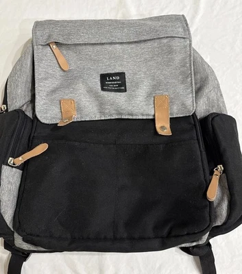 LAND Mommy&Baby  Diaper Bottle Bag Backpack Black And Gray - Image 1 of 4