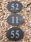 SLATE HOUSE DOOR NUMBER 7"x6" OVAL ENGRAVED NATURAL PLAQUE SIGN QUALITY 1 2 3 4