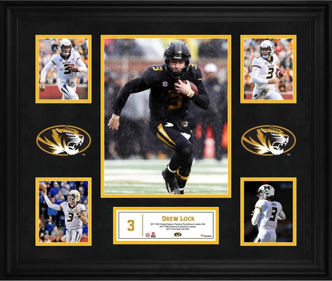 Drew Lock Missouri Tigers Framed 23" x 27" 5-Photo Collage Cover