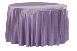 10 PACKS 90" inch Round SATIN Tablecloth WEDDING 25 COLORS table cover USA SALE - Picture 1 of 26