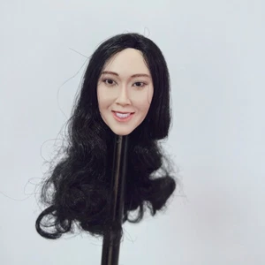 1/6 Female Smile Curly Hair Beauty Girl Head Sculpt Carved Model For 12"Figure - Picture 1 of 7