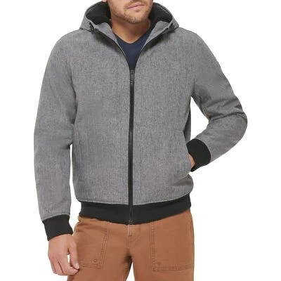 Dockers Men's Softshell Sherpa Lined Bomber Jacket, Heather Grey, 3X-Large Tall - Image 1 of 4