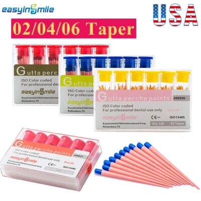 60/120pcs Dental Gutta Percha Points Full Taper 0.02/0.04/0.06 Size 15-40 45-80 - Image 1 of 4