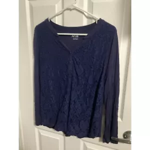 APT9 Mujer Top Blusa Camisa LG Azul Oscuro - Imagen 1 de 1