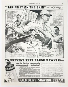 Palmolive Shaving Cream Baseball Vintage 1935 Ad Magazine Print Sports Colliers - Picture 1 of 6
