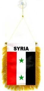 Syria MINI BANNER FLAG GREAT FOR CAR & HOME WINDOW MIRROR HANGING 2 SIDE