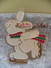 Hallmark 1981 Skating Rabbit Acrylic Tree Trimmer Christmas Ornament