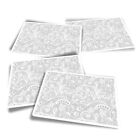 4x Rectangle Stickers - BW - Delicate Floral Pattern Vintage Lace #36875