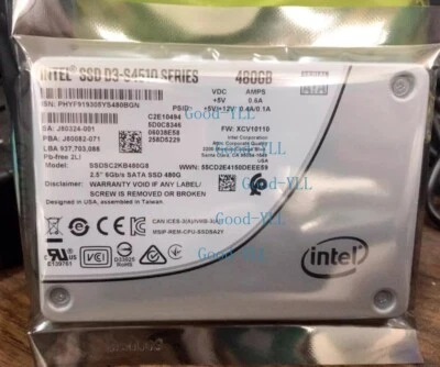 Intel D3 S4510 480GB SSD 2.5 SATA III 6Gb/s Solid State Drives SSDSC2KB480G8 - Image 1 of 3