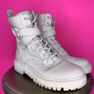 Guess Orana Faux Leather Platform Chunky Lug Sole Lace Up Combat Boot Sz 7 - Bild 1 von 7