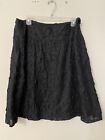 Sunny Leigh Black Ruched Knee Leng Skirt Lined Worship Work Travel Date Club 14