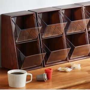 1 Stück Holz Organizer Regal Abnehmbar Büro Schreibtisch Holzregal Teebeutel Acryl - Bild 1 von 11