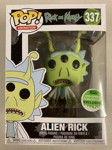Alien Rick 337 ~ Rick and Morty ~ Funko Pop Vinyl ~ Animation ~ 2018 Spring Con Cover