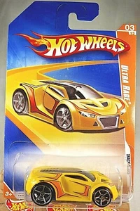 2009 Hot Wheels #57 Track Stars 3/12 ULTRA RAGE Yellow w/Chrome OH5 Spoke Wheels - Picture 1 of 5
