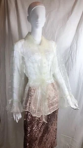 NEW JS BOUTIQUE Ivory Dressy Jacket/Blouse Size 18 NWOT - Picture 1 of 6