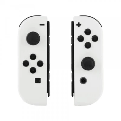EXTREMERATE Custom Soft Touch White Shell Button for Nintendo JoyCon & Switch OLED Joy con