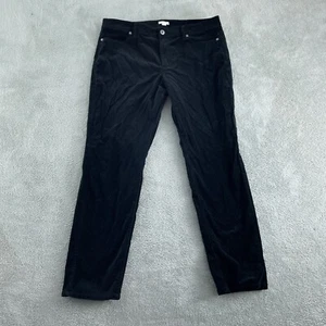 J.Jill Womens Black Corduroy Pants Size 14 Straight Leg 98% Cotton 2%  5443 - Picture 1 of 10