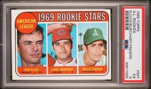 1969 Topps Floyd Burchart Rollie Fingers #597 AL Rookie Stars RC HOF PSA 5 EX - Picture 1 of 2