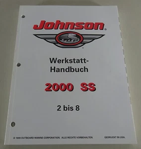 Manual de Taller Johnson Motores de Barco 2000 Ss 2 Hasta 8 Cv Stand 1999 - Imagen 1 de 4