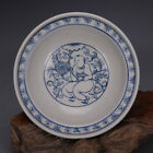 6.88” Chinese Porcelain Qing Blue And White Baby Pattern High Foot Fruit Plates