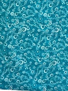 Picnic Parade By Jenean Morrison Blue Floral cotton quilting fabric 21” x 21” - Picture 1 of 6