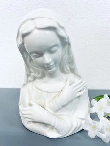 VTG RUBENS ORIGINALS VIRGIN MARY MADONNA w/ARMS CROSSED WHITE PORCELAIN PLANTER - Picture 1 of 8