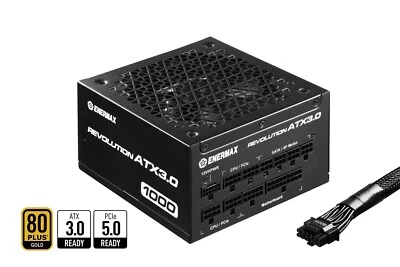 ENERMAX REVOLUTION ATX 3.0 1000W, 80+ Gold Full Modular, PCIe 5.0 Ready - Image 1 of 4