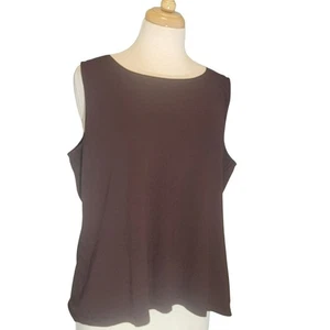 Camiseta sin mangas Coldwater Creek, para mujer 1X, marrón liso, sin mangas, algodón, usada en excelente estado - Imagen 1 de 11
