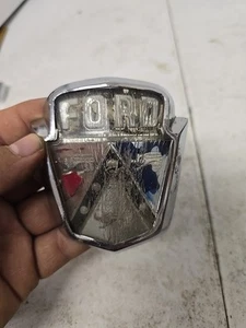 Vintage 1952 Ford Trunk Lid Ornament Badge Emblem and Retainer - Picture 1 of 5