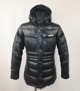 SWIX WOMENS DOWN FEATHER SHINY HOODED JACKET PARKA  size M - Picture 1 of 9