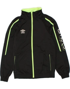 UMBRO Boys Graphic Tracksuit Top Jacket 9-10 Years Black Polyester CI33 - Picture 1 of 4