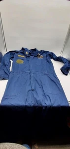 US Navy Blue White 46 L Utility Polyester Cotton Shipboard Coveralls w/ patches - Picture 1 of 1