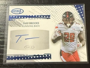 2025 Sage Aspire Football Blue Foil Auto Tahj Brooks #ASP-TB Cincinnati Bengals - Picture 1 of 2