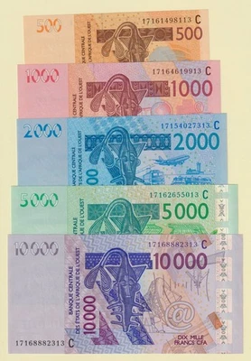 🇧🇫 Burkina Faso 500 1000 2000 5000 10000 Francs 2017 SN# 13  Crisp Gem UNC - Image 1 of 4