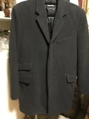 Nuevo Abrigo Abrigo de Invierno de Lana Espiga Gris Carbón Murano para Hombre Hermoso M Foto 1 de 4