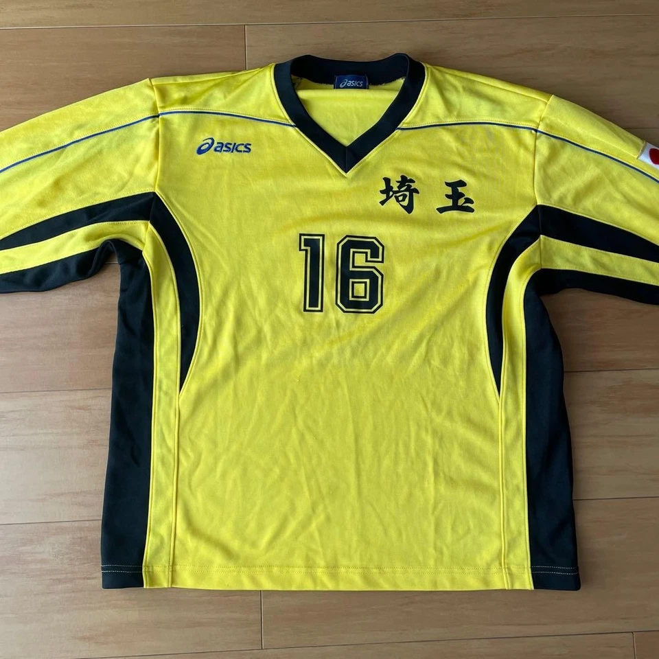 Uniforme de portero de balonmano ASICS M amarillo bordado bandera de Japón #16 Foto 1 de 4